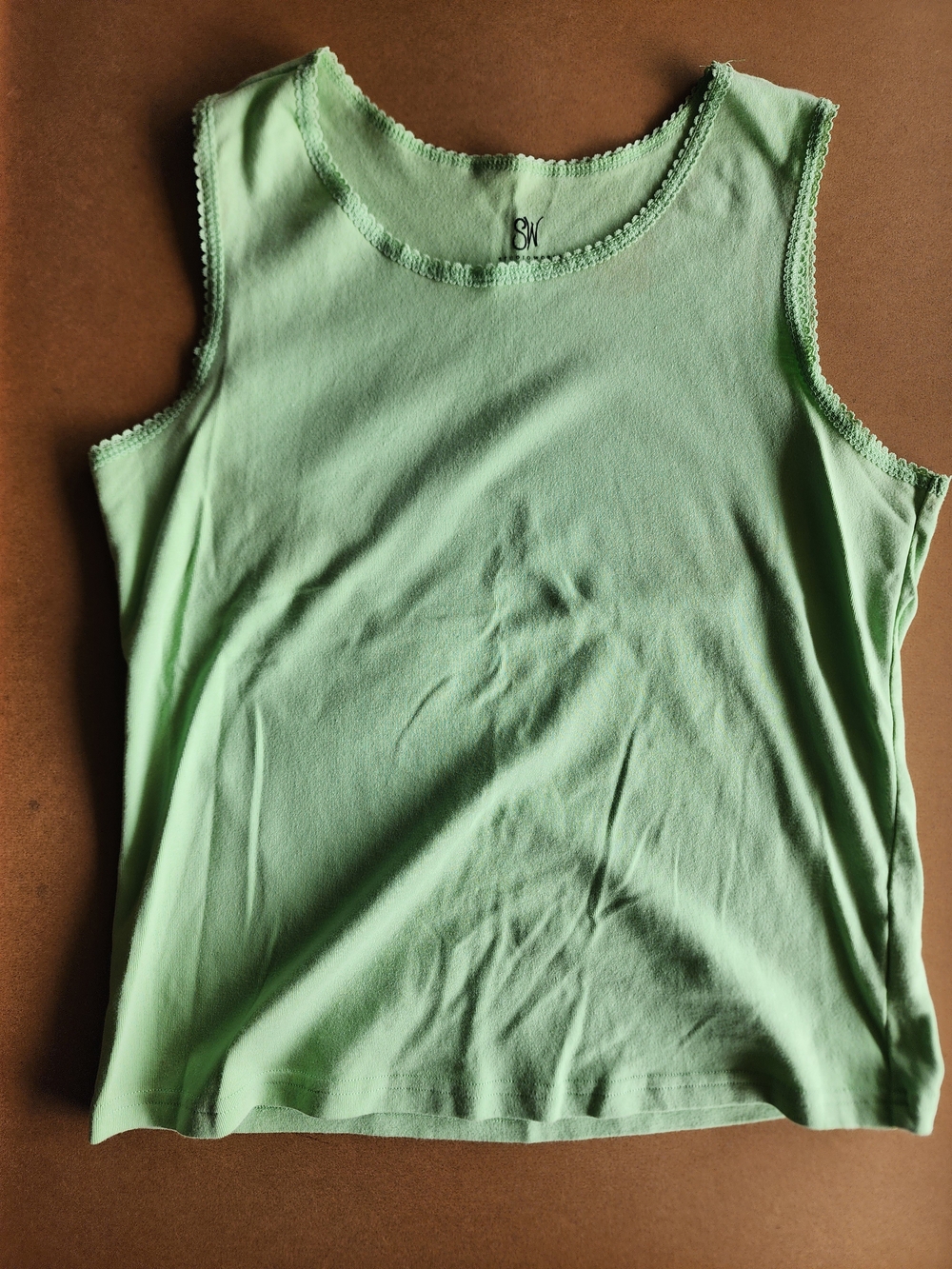 Studio Works Green Tank Top | Women's Size Large Sleeveless Casual Shirt
